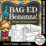 Recorder Bonanza: Worksheets to Practice BAGED Digital Resources